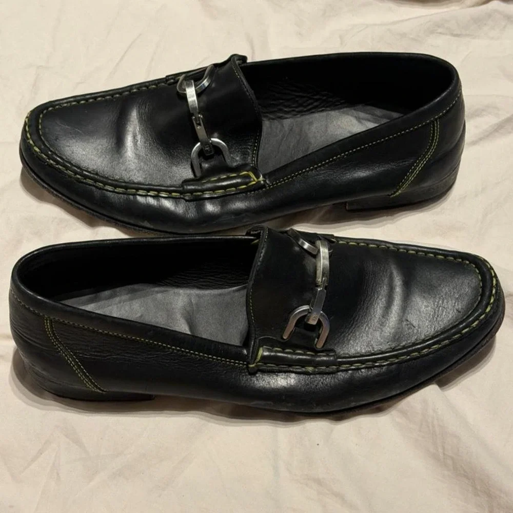 Black leather loafers Size 9.5